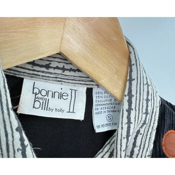 Bonnie II by Holly Black Geometric Button Up‎ Long Sleeve Sweatshirt Women's S - Picture 3 of 9